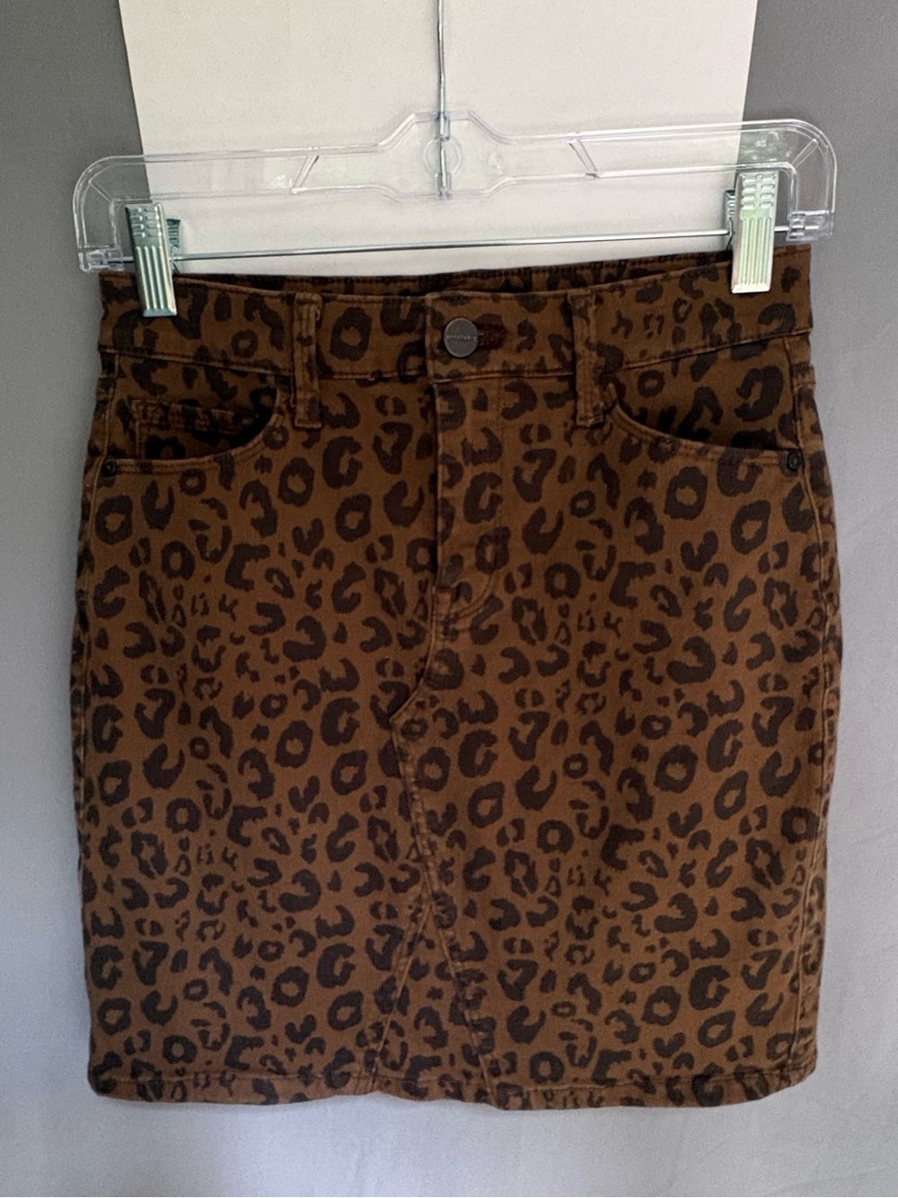 Sanctuary “Sia” Leopard Denim Mini Skirt